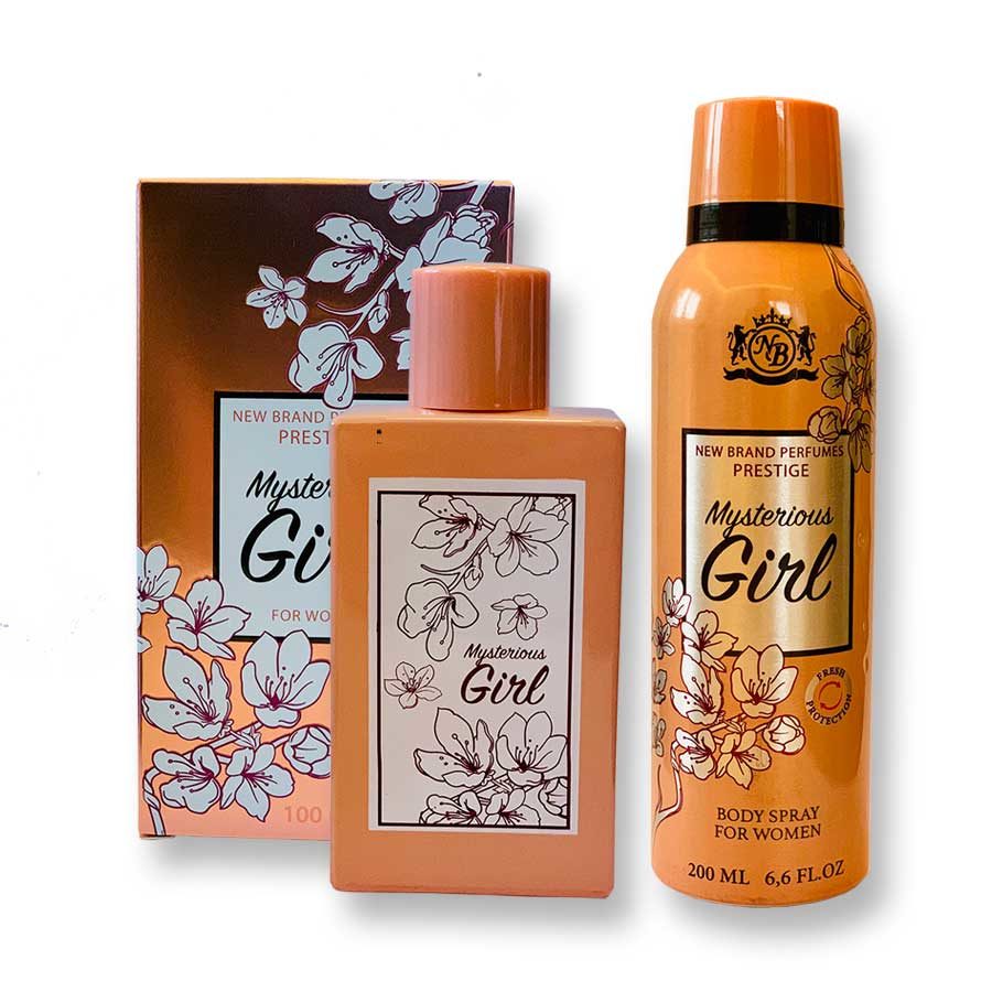 New Brand Prestige Mysterious Girl 100ml EDP 200ml Deo